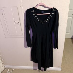 Disney Her Universe Black Gothic Embroidered Dress Long Sleeve